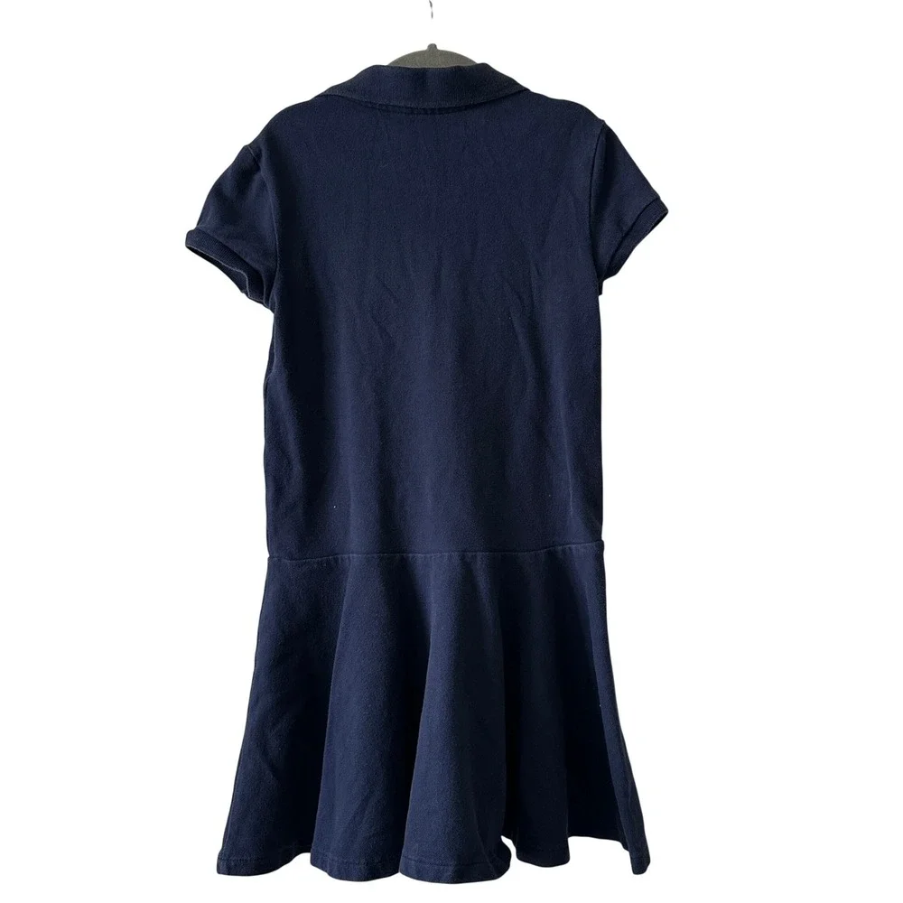 Ralph Lauren Kids Navy Blue Polo Dress Embroidered Pony Logo Short Sleeve Size 8